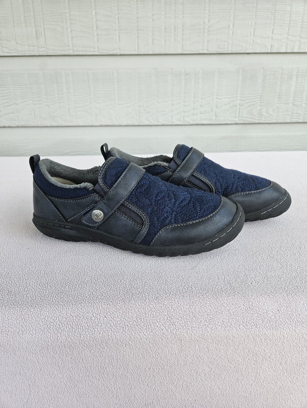 JBU By Jambu Tide Shoes Women SZ 8.5 W Lined Slip-On Blue Black Memory Foam